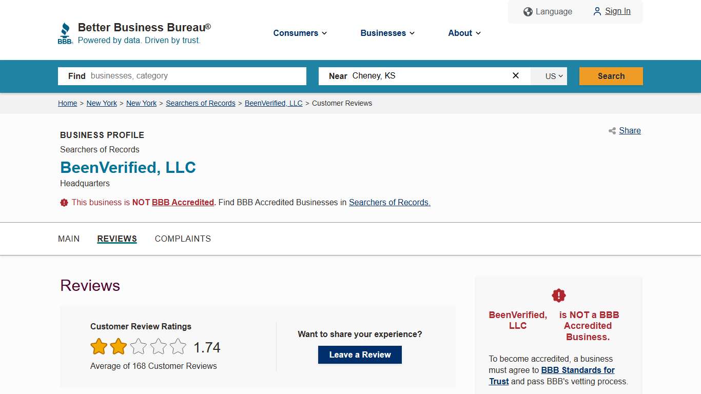 BeenVerified, LLC BBB Reviews Better Business Bureau